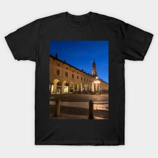 Medieval Historical Romantic Moon Night Bell Tower Italy T-Shirt